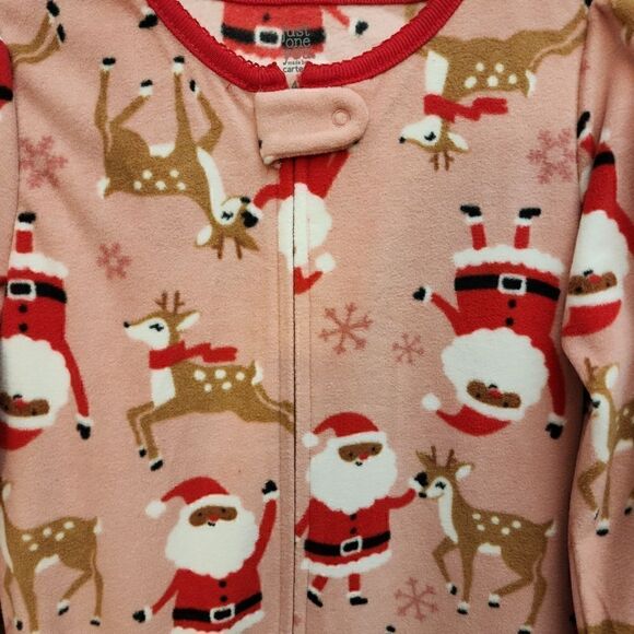 New Girl's fleece Christmas footed pajama bundle - Picture 2 of 5